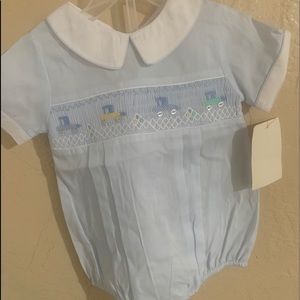 Boy smocked jumpsuit